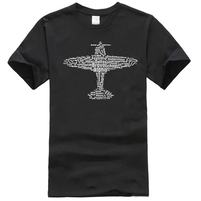 2019 Новая повседневная авиационная фонетическая футболка с буквами летающий