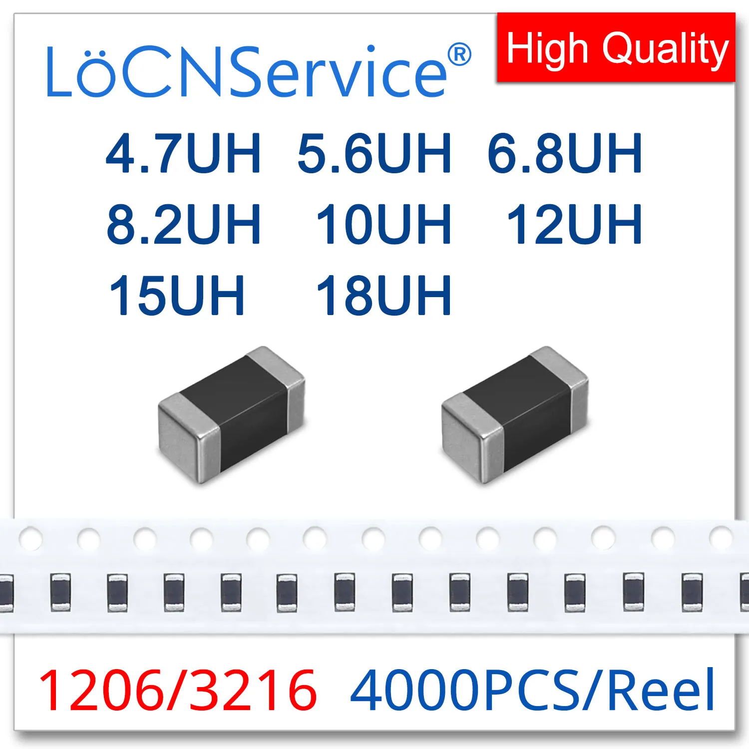 LoCNService 1206 3216 4000PCS 10% 4.7UH 5.6UH 6.8UH 8.2UH 10UH 12UH 15UH 18UH Multilayer Chip Ferrite Inductors High Quality | Электроника