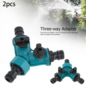 

Y-Type Dual Tap Garden Three-way Adapter Connector Watering Hose Pipe Splitter Three Way Brass Shut Off Ball Valve Pipe