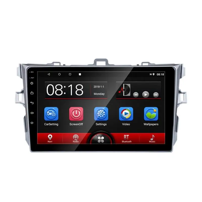 9 дюймов сенсорный экран Android 8,1 Стерео gps 1024x600 FM радио WiFi Bluetooth головное устройство для Toyota Corolla 2006-2013