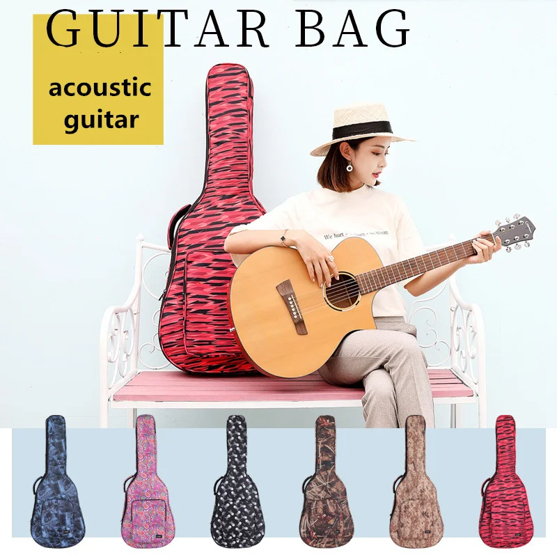 

Guitar Case Bag Acoustic 40 41 Inch Classical Folk Flattop Balladry Guitarra 10 mm Waterproof Backpack Accessories Carry Gig