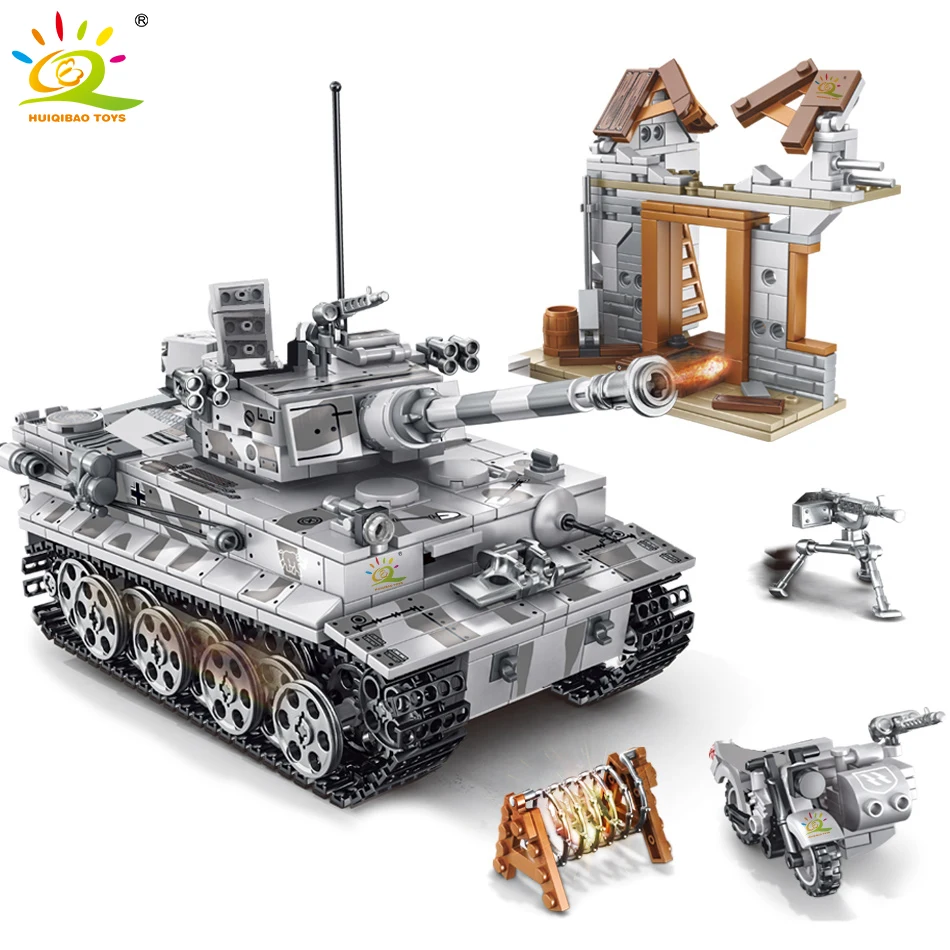  1154pcs Military Series Large Panzer Tank Building Blocks Legoing Tank Army City Enlighten Bricks T