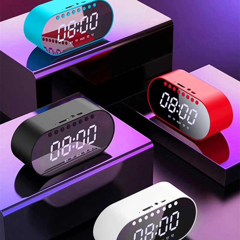 Портативная bluetooth-колонка с двумя будильниками/AUX Audio /Beauty Mirror Screen/3D Surround/TWS Small Bass Box