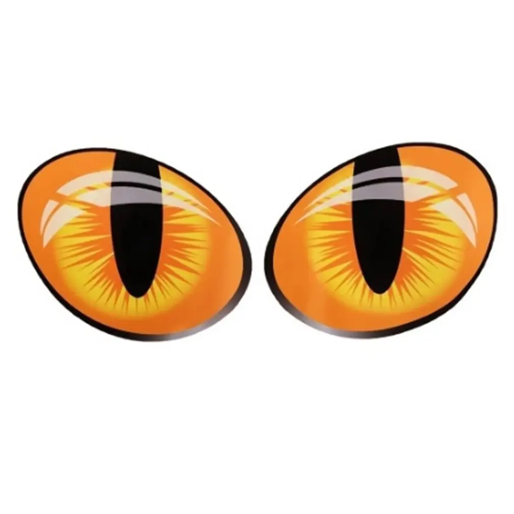 2Pcs 3D Cat Eyes Car Sticker Simulation Reflective Auto Decal Rearview Mirror Window Cover Decoration Exterior Accessories | Автомобили и
