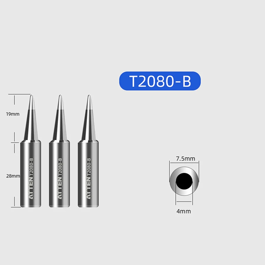 ATTEN Soldering Iron Tip Replacement Bit Head K B I 3C 5C 6.4C 3.2D 4.6D 6.5D 0.8D 1.6D 1.2D Lead Free for ST-2080 ST-2080D 2