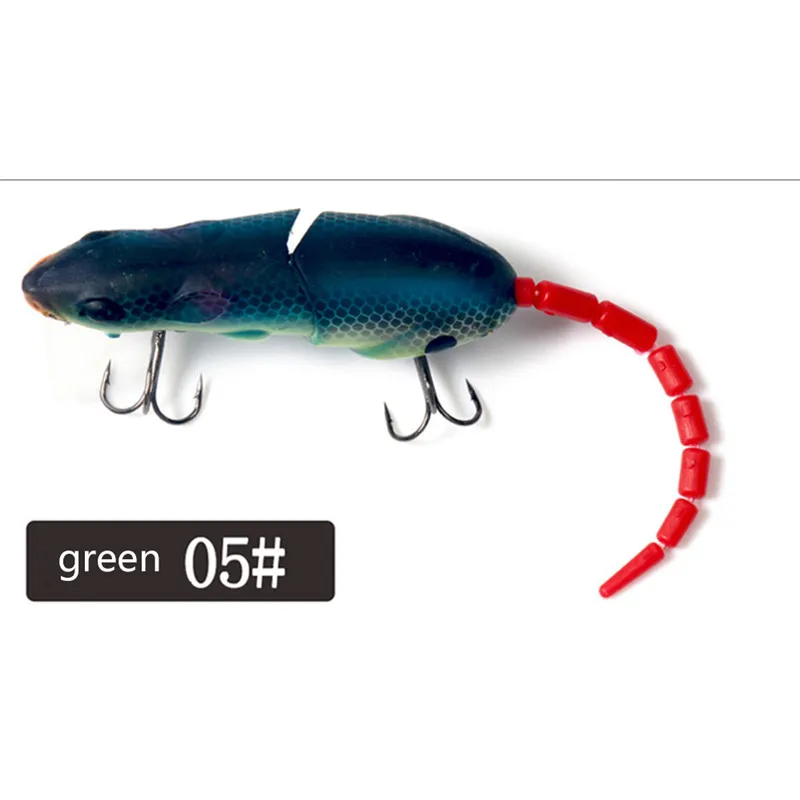 Green 1PCS 1/2шт 15 см искусственные рыболовные приманки, приманка для мыши, АБС-пластик, приманка для крыс, бионическая приманка, кренкбейты - Цвет: Green 1PCS