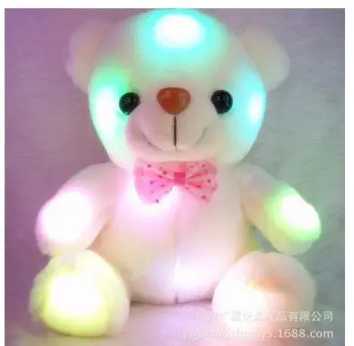Cute LED Teddy Bear Panda Dark Glowing Stuffed Doll Toy Colorful Flashing Light Toy Gift For Girls Without Battery