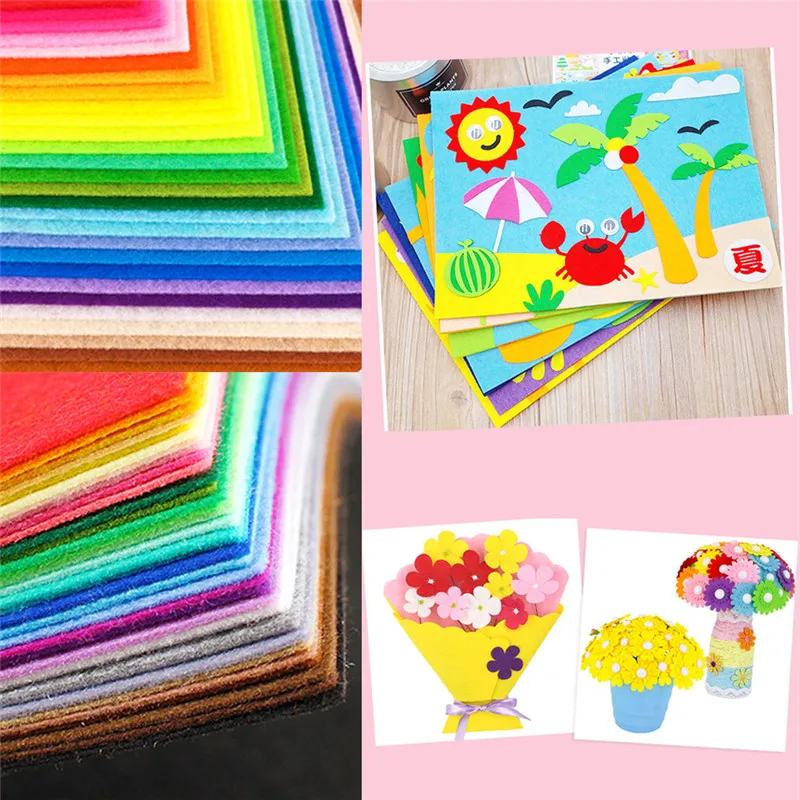 40Colors Felt Cloth Non woven Fabric Handmade Felt Finger Numbers Novelty Toy Children Educational Toys Material DIY Crafts