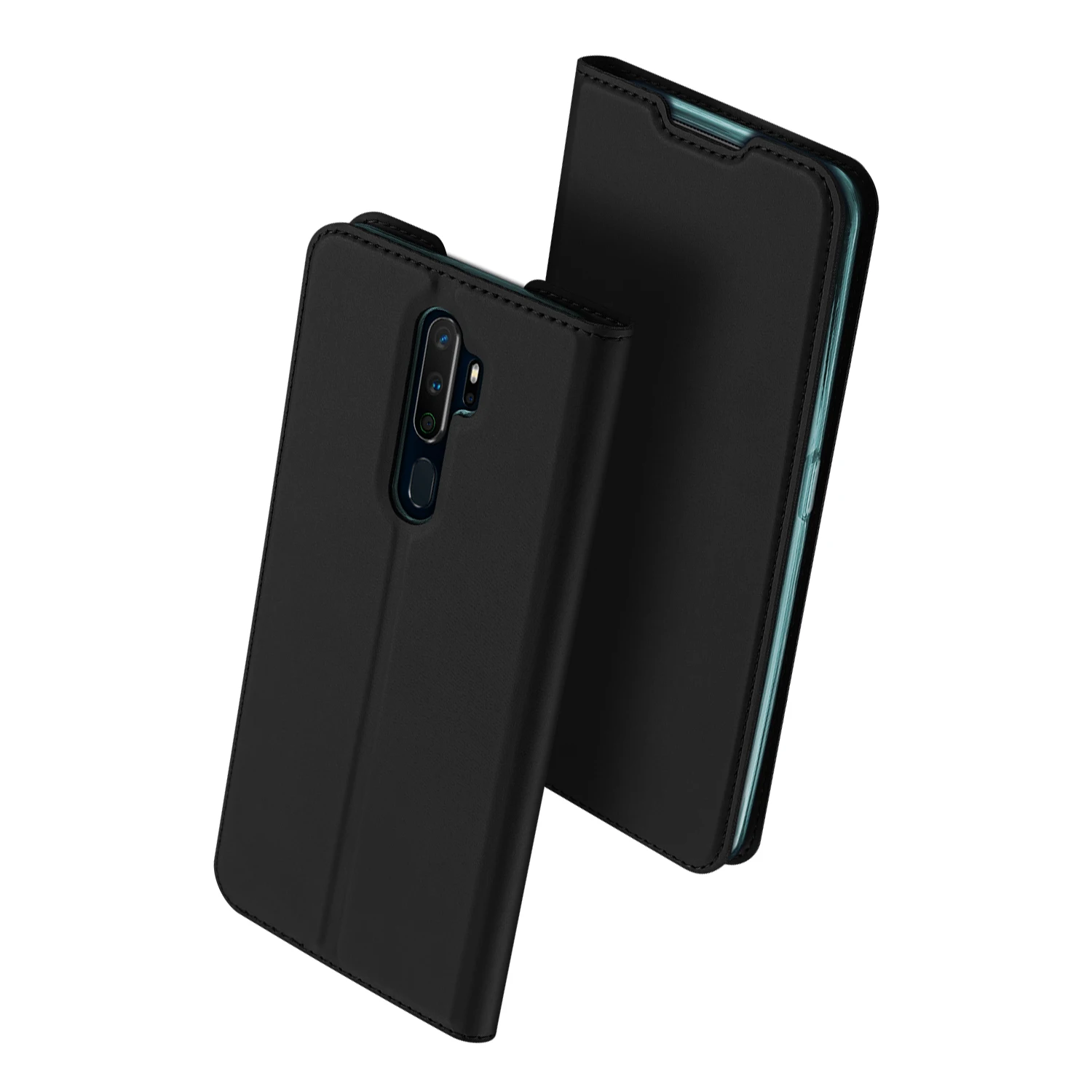 Black Для Oppo A9 A5 флип чехол 6,5 дюймов Роскошный кожаный бумажник-книжка чехол для телефона для Oppo A11 A11X чехол Coque Funda Etui Hoesje - Цвет: Black