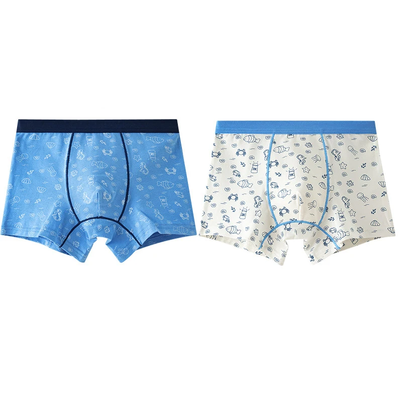 2-14 Years Boys Underwear Boxer Elephant Dinosaur Design Kids Cotton Briefs Soft Shorts Young Children's Panties 2Pcs/ Lot