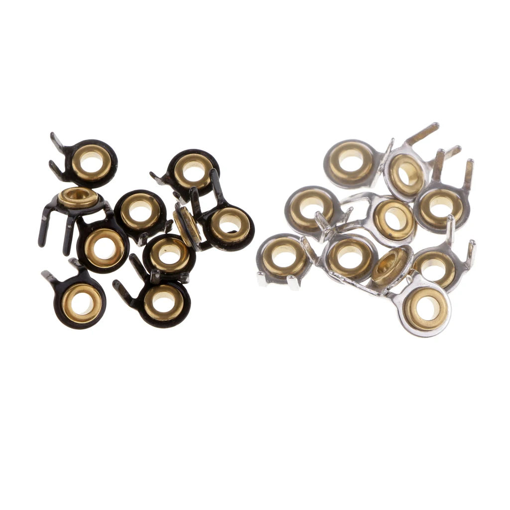 10 Pieces Stainless Steel Double Leg Fishing Rod Guides Tips Ring Repair Kit Inner Diameter 2mm DIY Rod Building Accessories