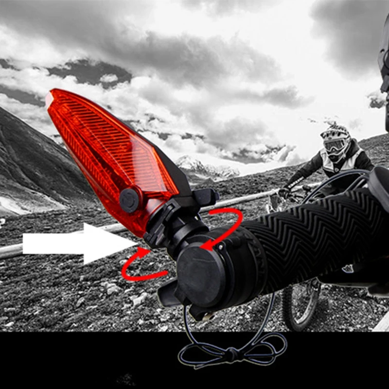 HOT-Anti Theft USB Charging External Alarm Horn Bike Light Portable Turn Signal ABS 360 Degree Rotatable Highlight LED