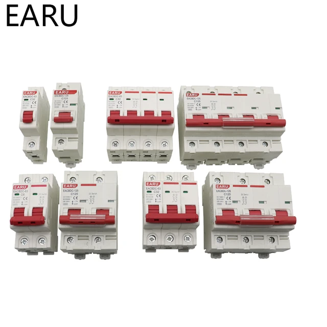 DC 1000V 1P 2P 3P 4P Solar Mini Circuit Breaker Overload