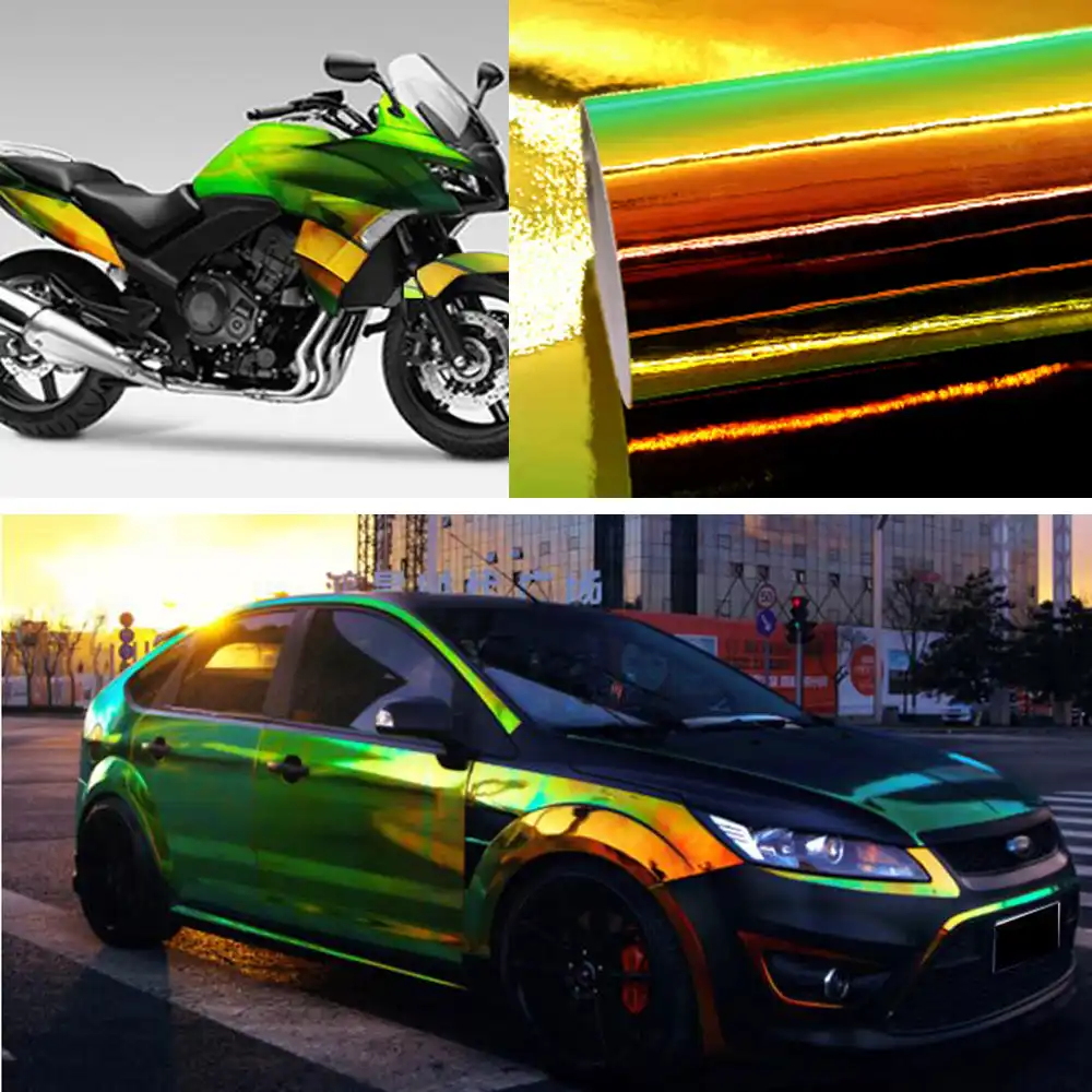 Green Color Change Chameleon Car Stickers Glossy Diy Car Interior Sticker Films Vinyl Car Wrap Sticker Sheet Motorcycle Stickers Car Wrap Vinyl Car Wrapcar Body Aliexpress