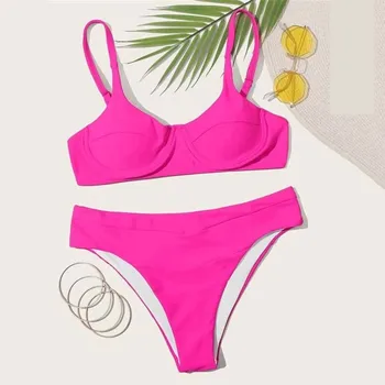 

Wasteheart Summer Red Sexy Bikini Sets Women Swimsuit Push Up Swimwear High Waist Bathing Suit Female Brazilian Swim Underwire
