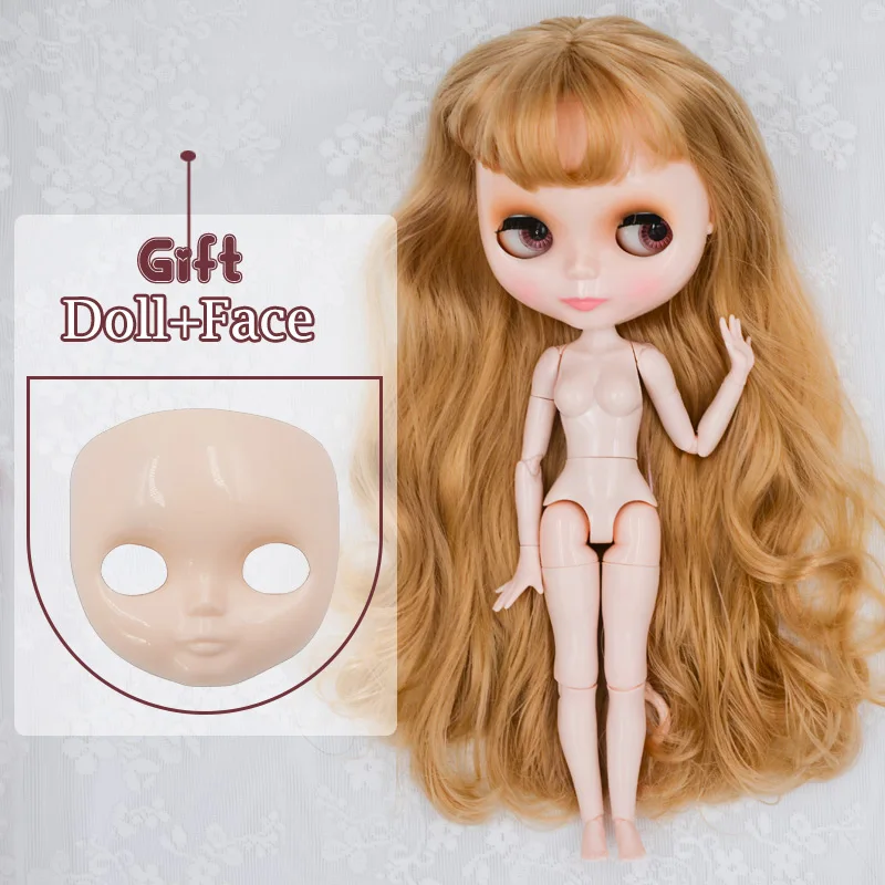 Кукла Blyth BJD, кукла Blyth, Обнаженная, индивидуальные блестящие куклы для лица, можно изменить макияж и платье, DIY, 12 дюймов, шарнирные куклы 1 - Цвет: FNBL11