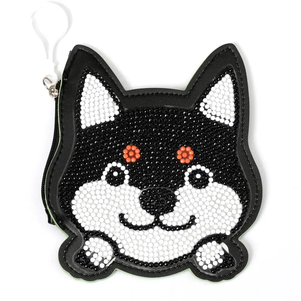 

1PC Creative Design Cute Little Dog 5D DIY Diamond Painting Keychain Wallet Woman Girl Jewelry Keyring Knapsack Decoration