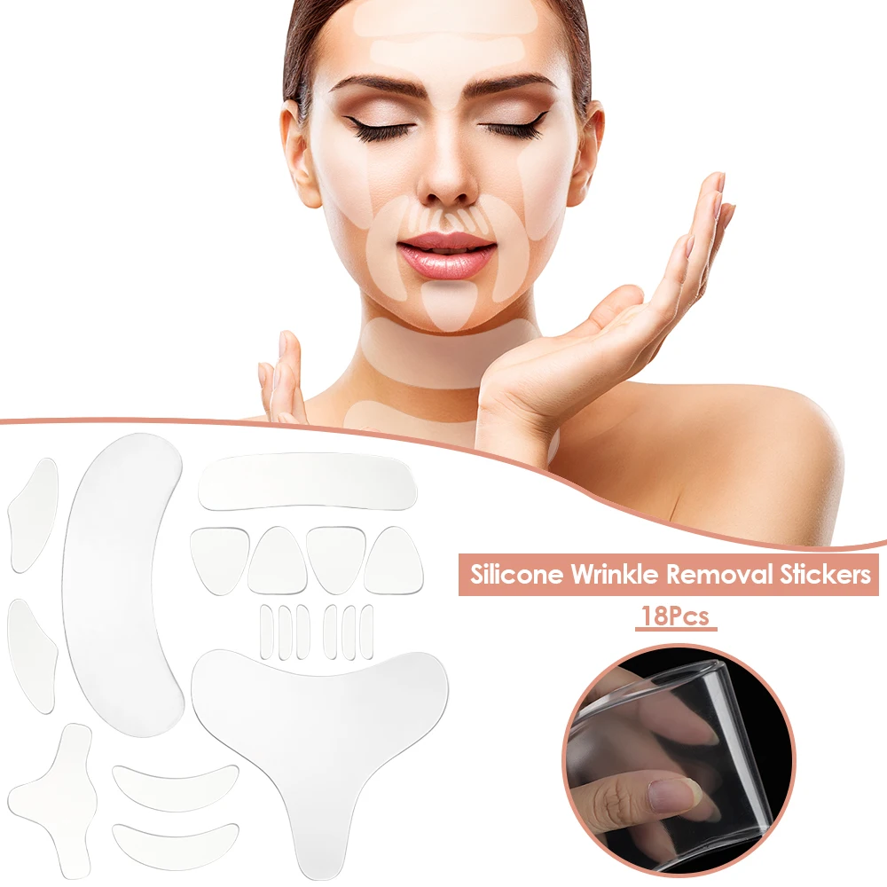 Reusable Silicone Anti Wrinkle Patches Face Forehead Neck Eye Removal Anti-wrinkle Sticker Pad Face Lifting Mask Tapes Skin Care