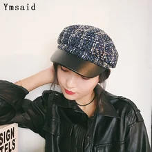 Ymsaid, элегантная зимняя брендовая шапка в стиле ретро, Модный хлопковый плотный берет, уличная Кепка для путешествий, женская и мужская плоская кепка, тёплая шапка газетчика