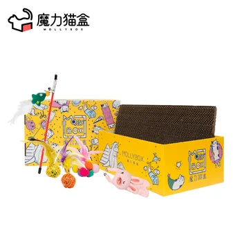 

Cat Teaser Toy Cat Toy Experience Box Cat Nest Scratching Board (Cat Teaser Toy Box +5-Product)