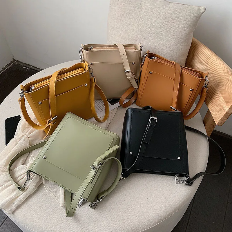 

2019 New Style Stereo Bucket Bag High-Capacity External Pocket Shoulder WOMEN'S Bag