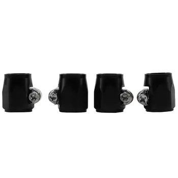 

4Pcs Aluminum Hex Hose Finisher Clamp with Screw Band Hose End Cover 6AN