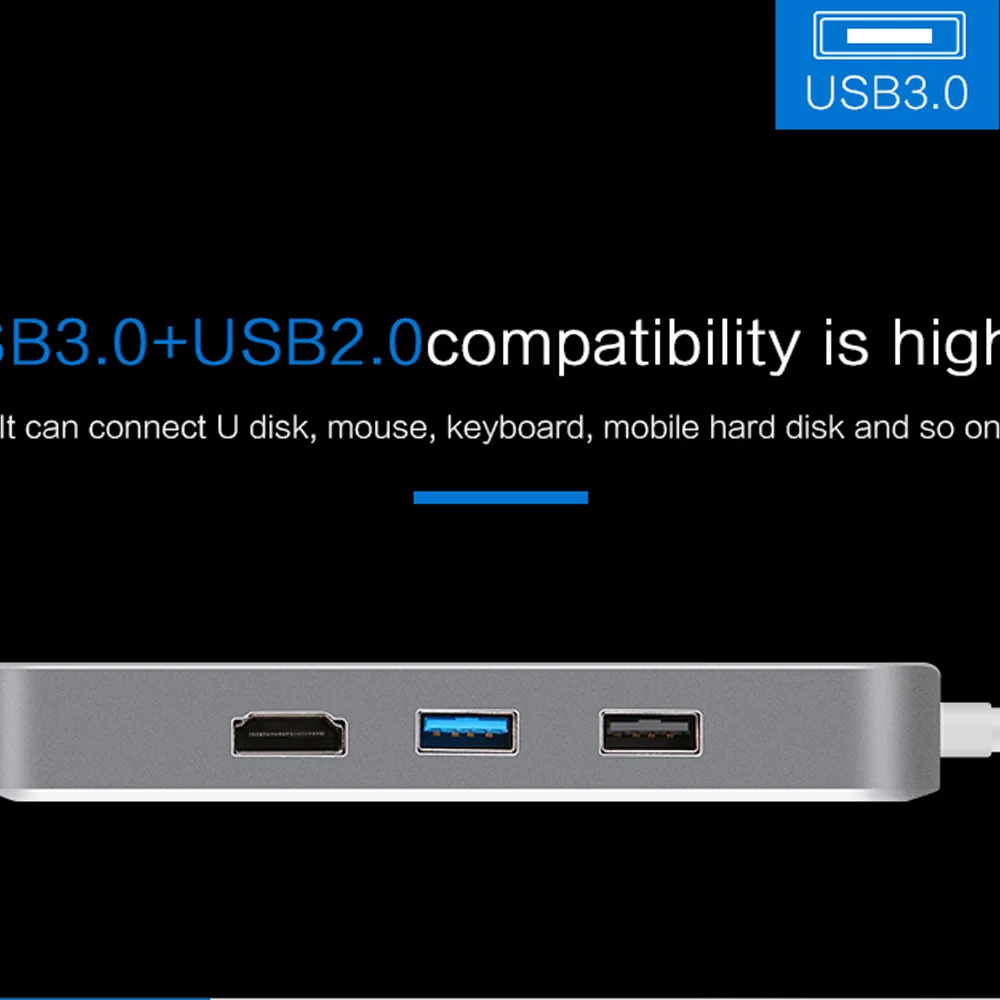 7 в 1 type C зарядный концентратор к HDMI RJ45 Gigabit LAN USB3.0 TF SD адаптер для Mac Поддержка всех моделей с TPPE-C серии ноутбуков