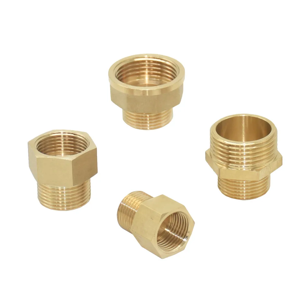 Brass 1/2" To 3/4 3/8 Thread Connector Male 1/2 3/4 3/8 Female Hose Repair Copper Fittings For Tap Shower Faucet Adapter 1pcs