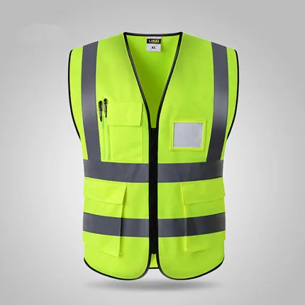 

Wholesale Riding Clothes Reflective Vest Safe Protective Clothing Reflective Vest Work Site Construction Waistcoat Multi-pockets