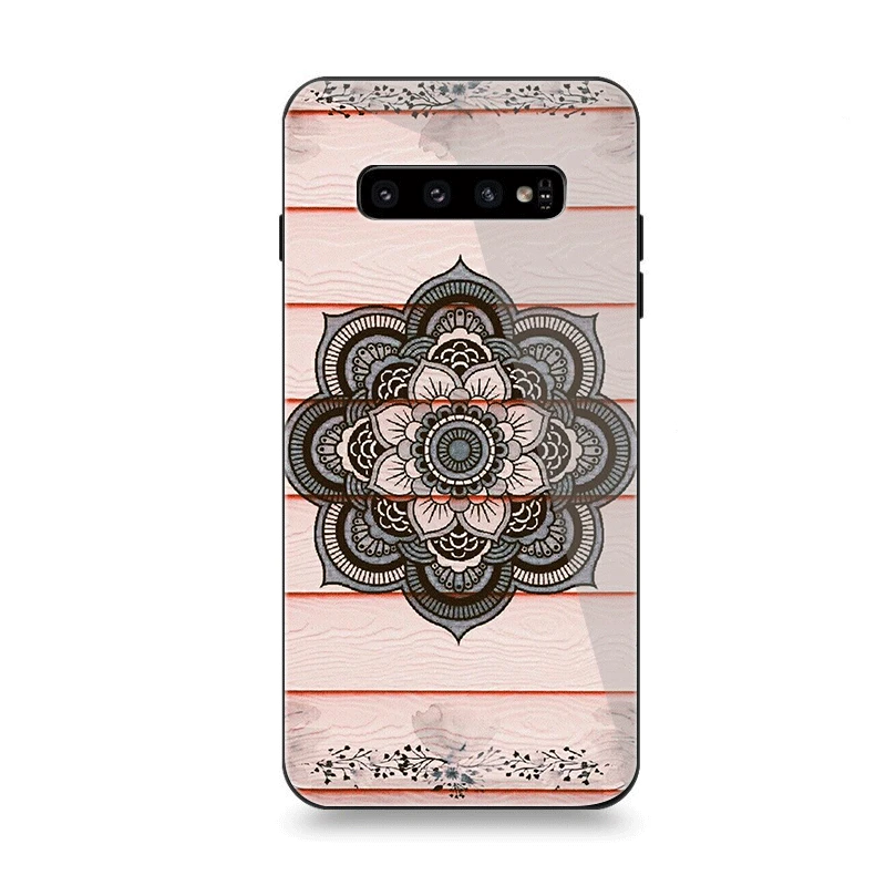 Мобильный чехол для телефона Стекло для samsung A10 A20 A30 A40 A50 A60 A70 S7 край S8 Plus Note 8 9 S10 крышка орнамент - Цвет: G12