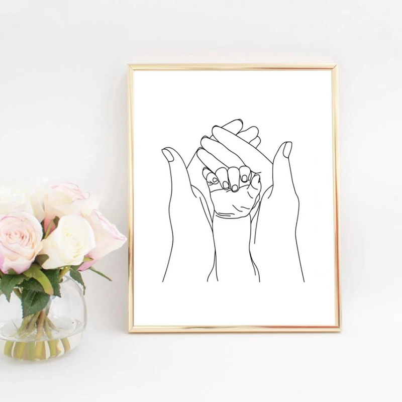 Baby Mother Hands Canvas Poster Home Wall Decor