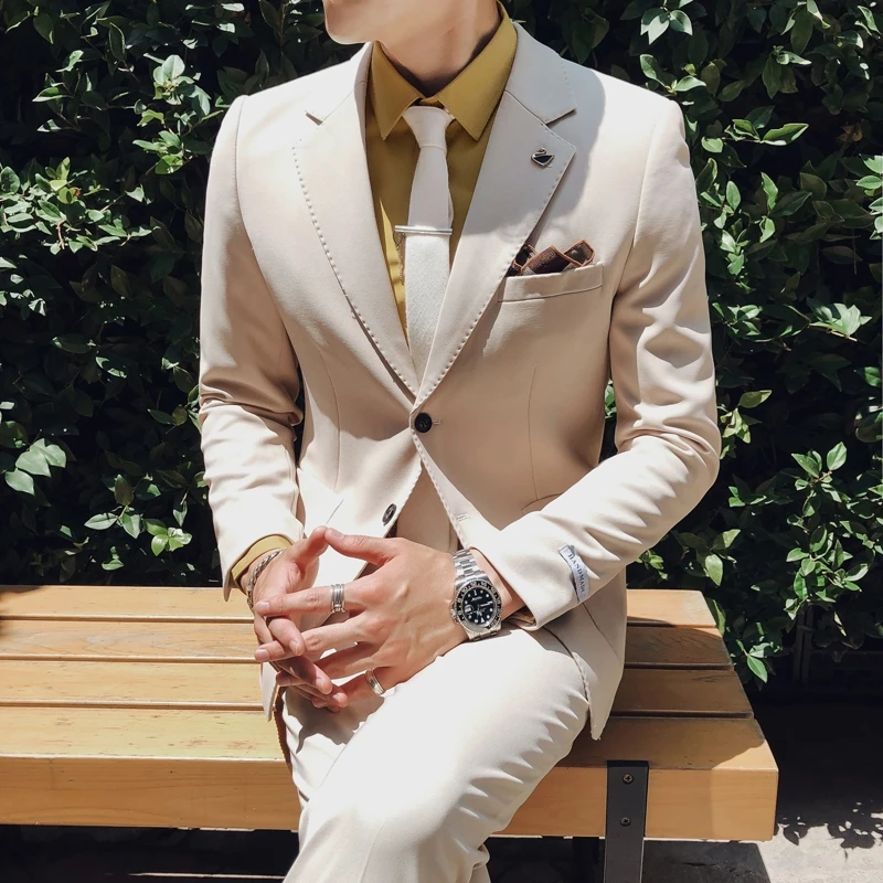 Traje Novio, Королевский Мужской Блейзер, приталенный, вечерние, для офиса, костюм, на одной пуговице, 3 шт., мужской пиджак, Hombre, смокинг Uomo