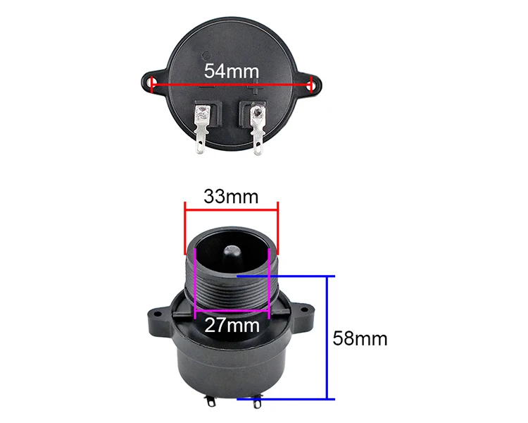 piezoelétrica Round Horn, acessórios agudos, 2K-27KHZ, 2Pcs