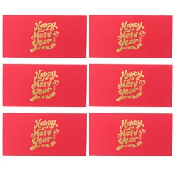 Enveloppes de fête du nouvel an rouge, 6 pièces, cadeau de mariage 