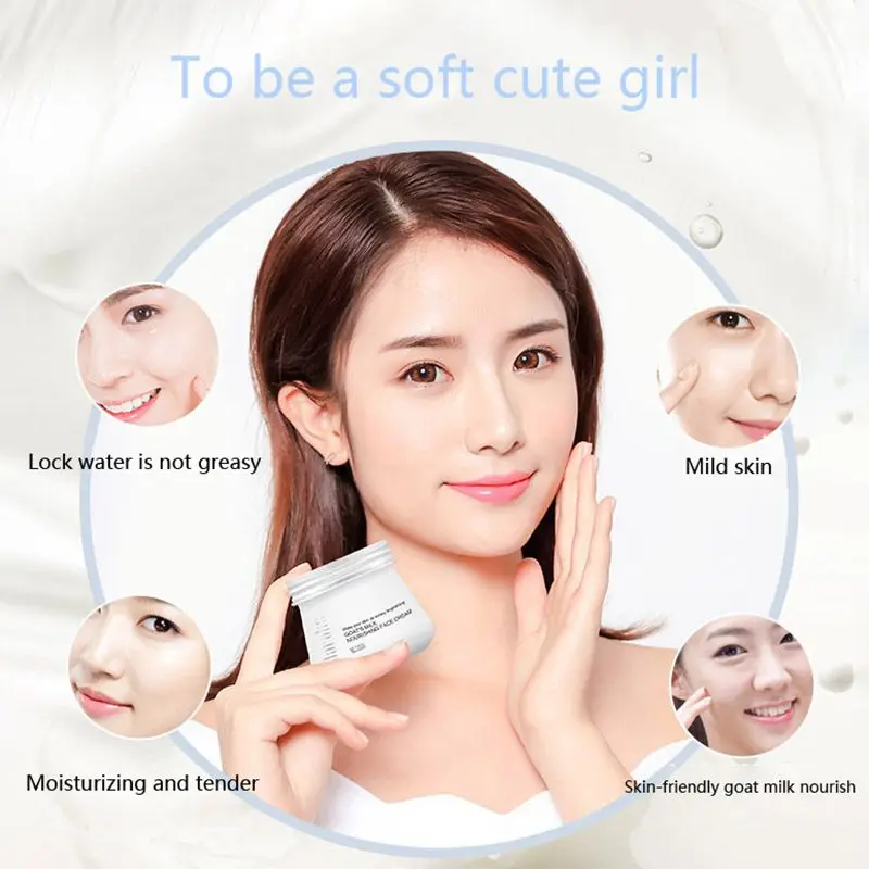 

80g Goat Milk Face Cream Long-lasting Moisturizing Nourishing Anti-wrinkle Brightening Skin Concealing Face Care Cream