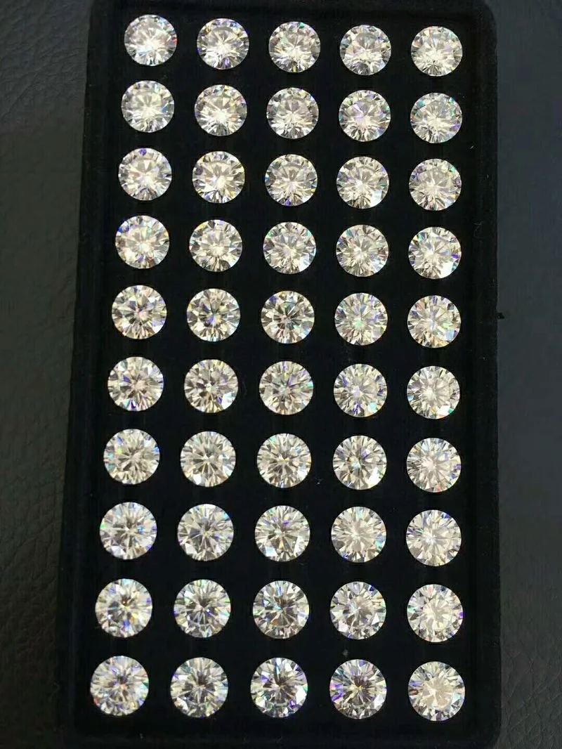 Обручальное кольцо с муассанитом и бриллиантом, Настоящее 18 К 750 Белое золото D Цвет VVS MO-006