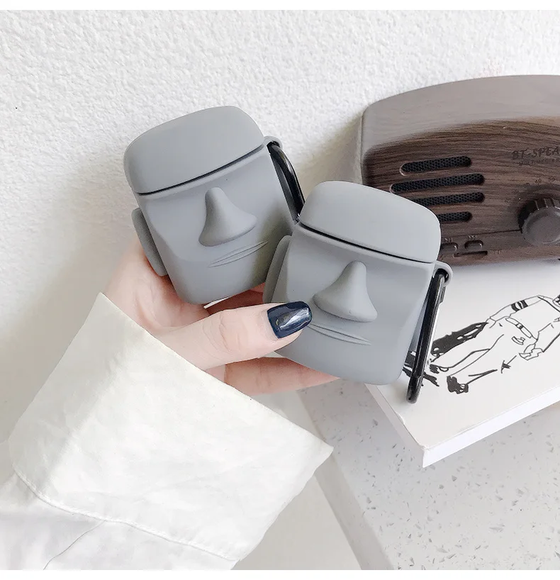 Чехол в винтажном стиле с изображением каменной статуи для Apple AirPods 2/1, мягкий силиконовый чехол для наушников, гарнитура для AirPods, чехол