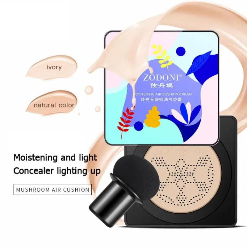 ZODONI Glowing Flawless Air Cushion BB Cream Small Mushroom Head Oil Control Moisturizing Liquid Foundation CC With Puff |