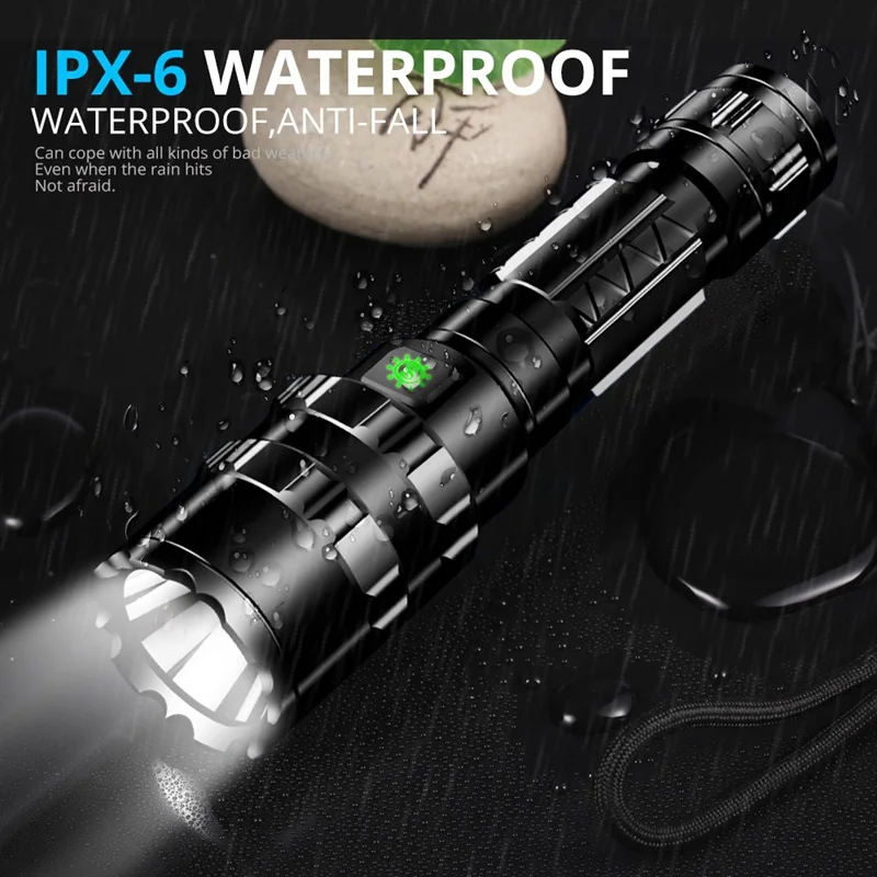 

Tactical Flashlight Super Bright Waterproof Reconnaissance Light Flashlight Battery+Rat Tail+Hunting Rack +Data Line +Flashlight