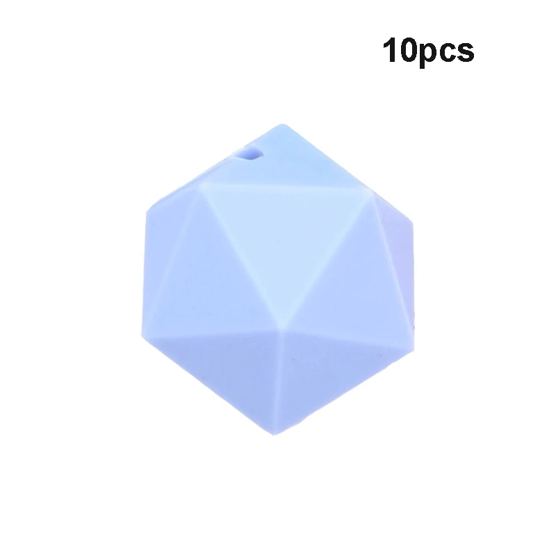 LOFCA 10 шт. Icosahedron Прорезыватели для зубов СИЛИКОНОВЫЕ BPA-Free пищевого класса Силиконовые Прорезыватели для зубов изготовление подарков - Цвет: Serenity