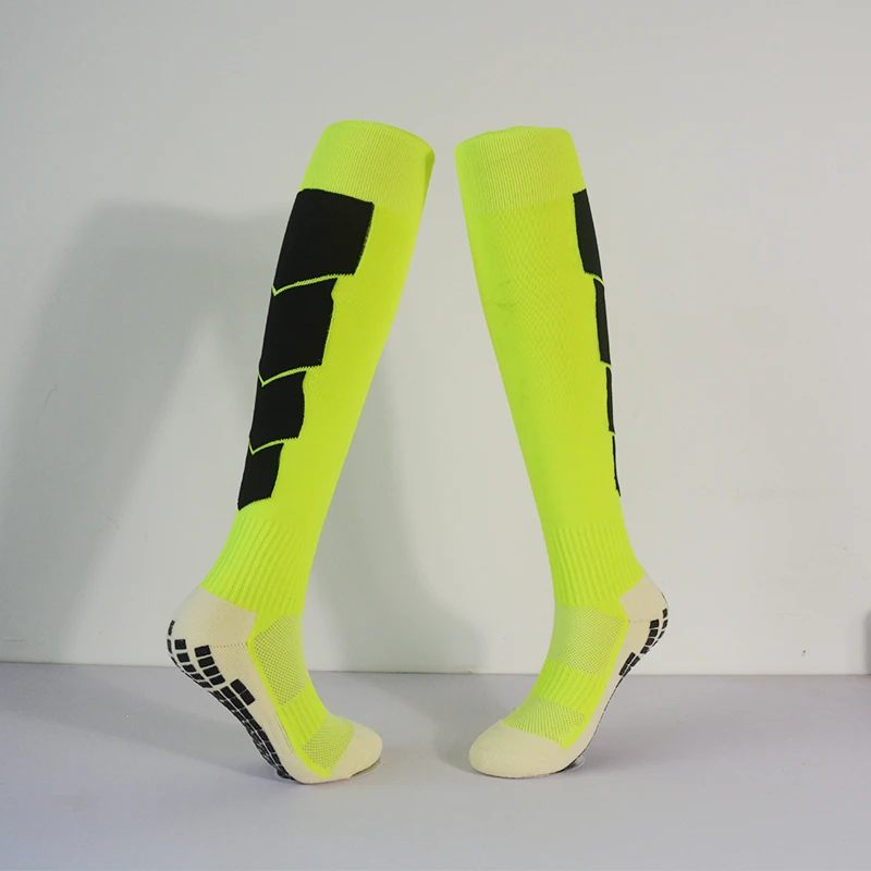 Men's Non-Slip Soccer Socks Towel Bottom Breathable Knee High Long Football Hiking Socks Sports Training Ball Game 1 Pair