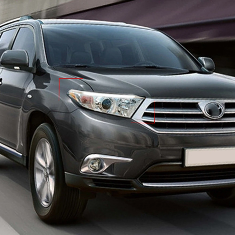 2 шт. для Toyota Highlander 2012 2013 Светодиодный дневной ходовой светильник, желтый сигнал поворота, реле, автомобильный головной светильник, украшение для бровей
