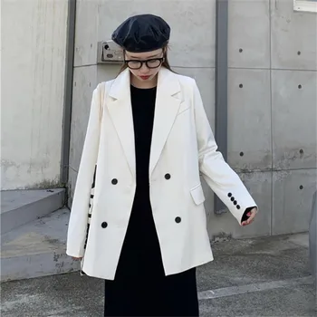 

Retro Suit Jacket Female 2020 new Spring Autumn Coats casual loose fork temperament long sleeve Blazers Jackets b138
