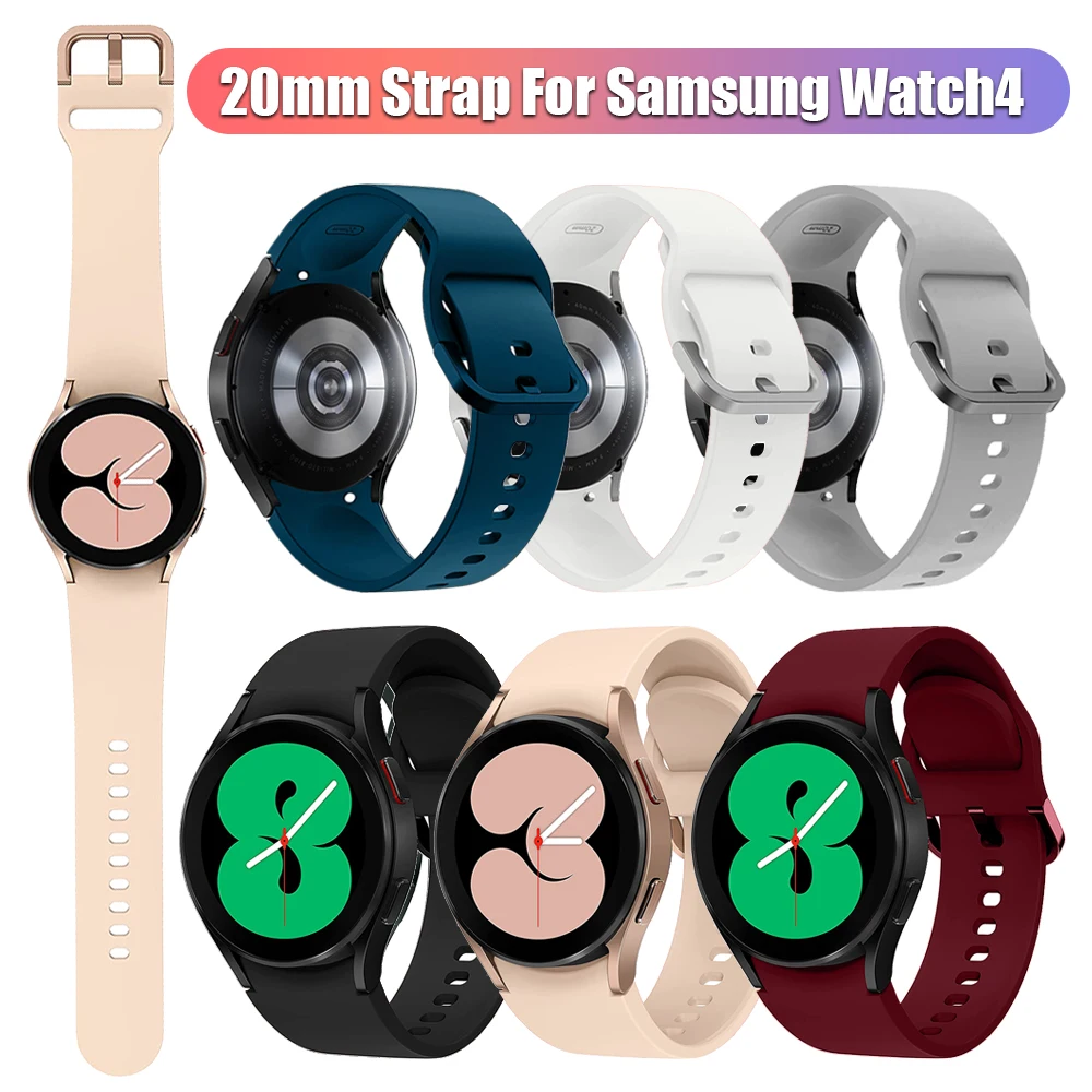 Hot 20mm Watch Strap For Samsung Galaxy Watch 4 44mm 40mm Bracelet Soft