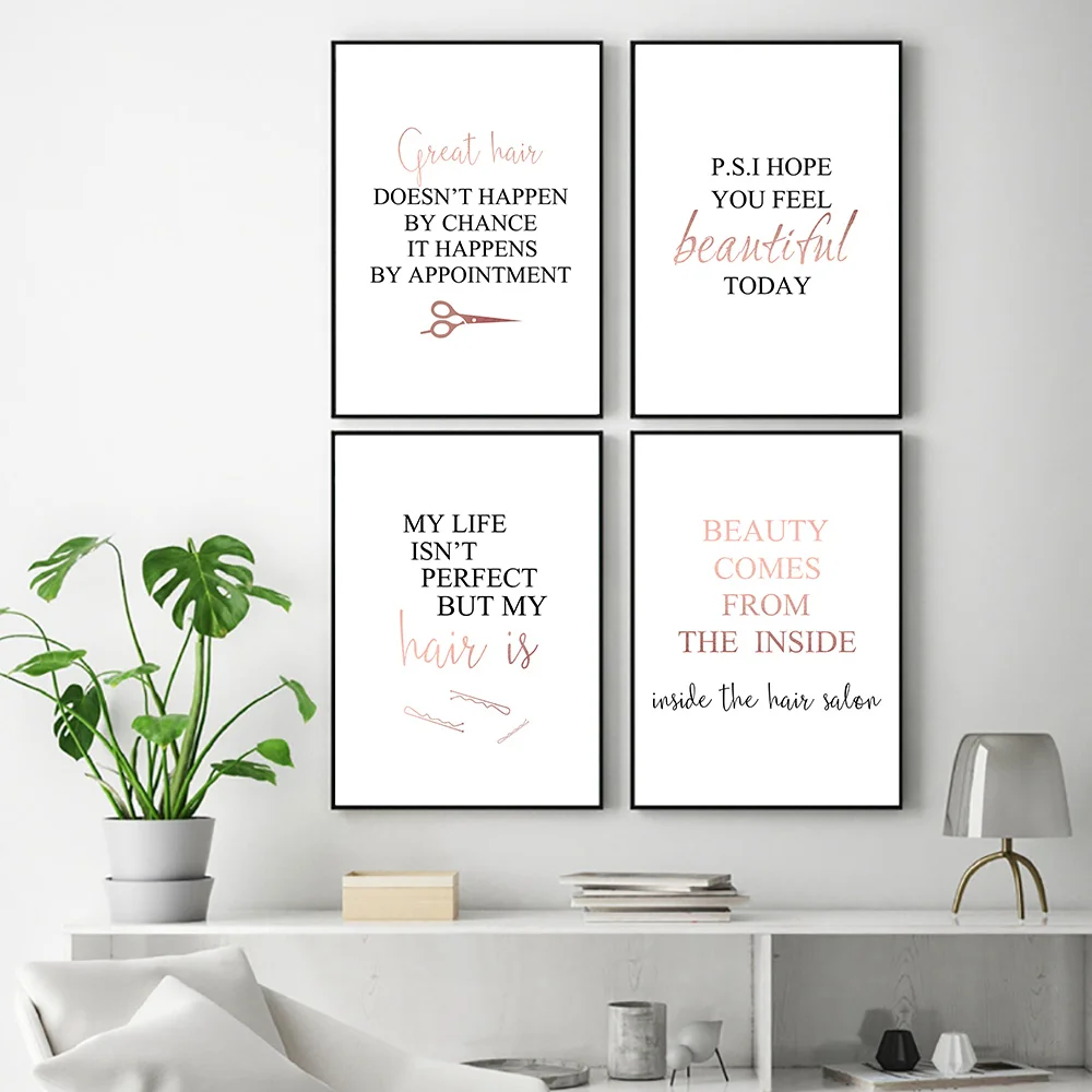 Hair-Salon-Poster-Beauty-Wall-Art-Canvas-Painting-Quotes-Posters-And-Prints-Modern-Canvas-Print-Salo