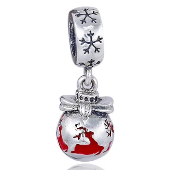 

Authentic 925 Sterling Silver Bead Charm Enamel Prancing Reindeer Ornament Pendant Bead Fit Pandora Bracelet DIY Jewelry