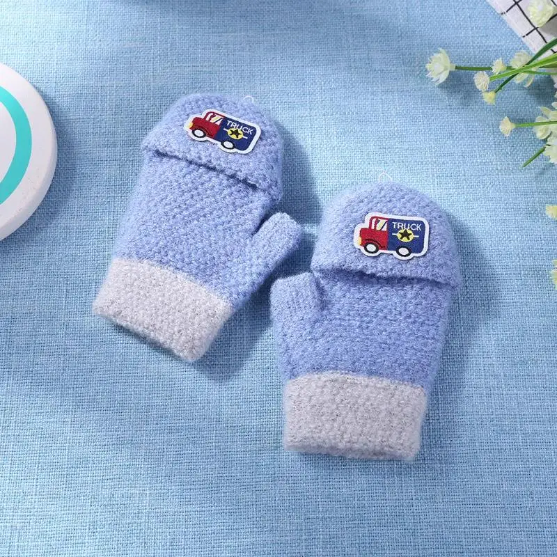 Модные вязаные перчатки с героями мультфильмов, 2 шт., высококачественные, нежные, дышащие, теплые, с мягкой поверхностью, перчатки на палец, милые, тянущиеся, с покрытием на руку