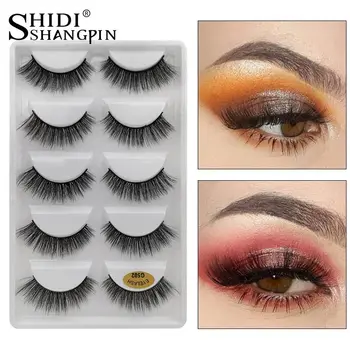

3D Imitation Mink 5 Pairs of False Eyelashes Natural Cross Hot Sales Natural Thick Eyelash Extension Tools