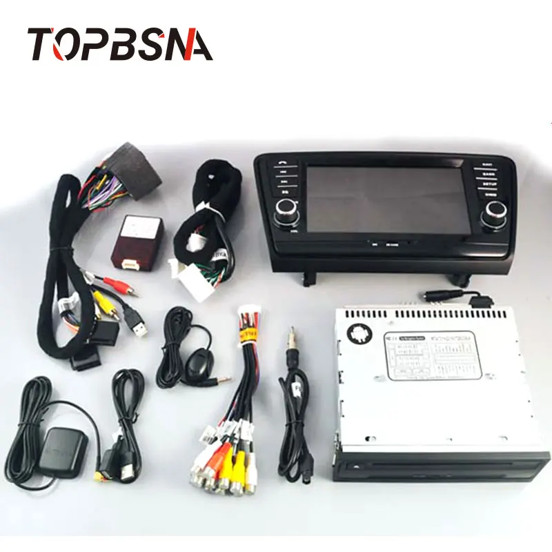 Excellent TOPBSNA 1 Din Car Multimedia Player Android 9.0 For Skoda Octavia GPS Navigation Automotive Car Stereo Octa cores 4G+64G WIFI SD 4