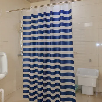 

Striped PEVA Shower Curtain Non Toxic Eco Friendly No Chemical Odor Metal Grommets with Hooks EverChic Store